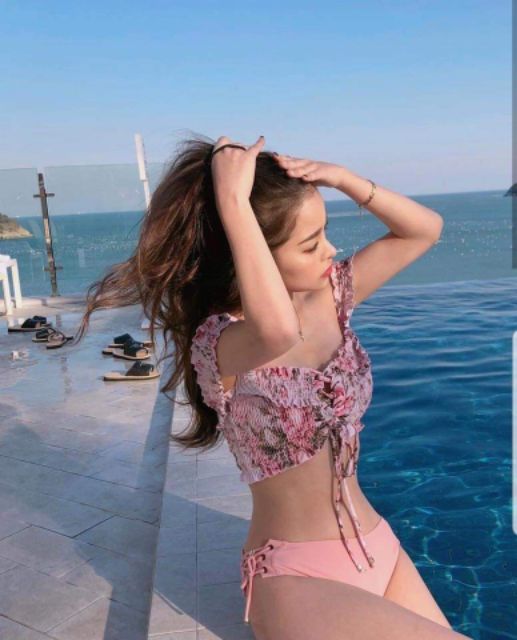 Bikini trễ vai bèo hồng bánh bèo siêu xinh | BigBuy360 - bigbuy360.vn