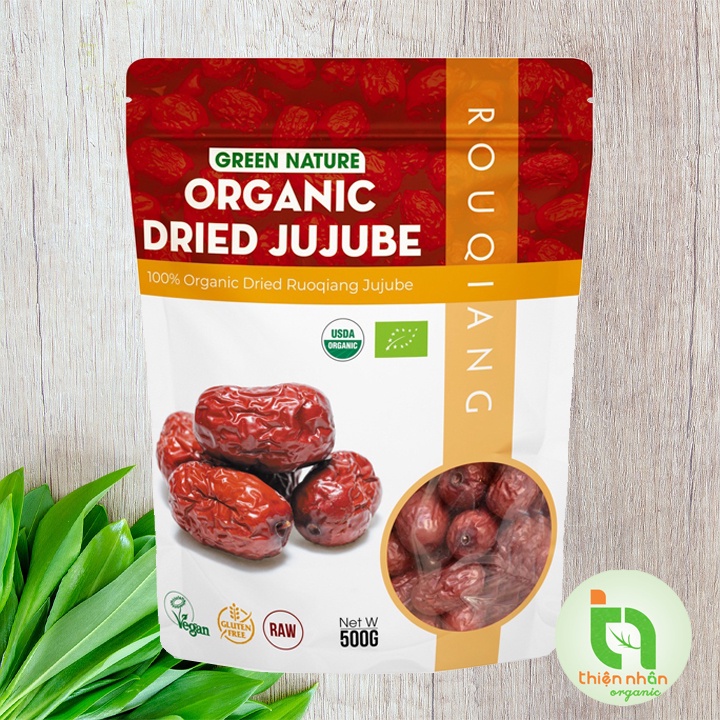 Táo đỏ hữu cơ Rouqiang Green Nature 500gr Organic Dried Ruoqiang Jujube