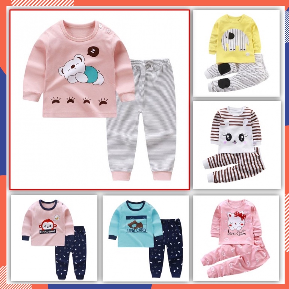 Bộ Thun Dài Tay Cho Bé Gái
