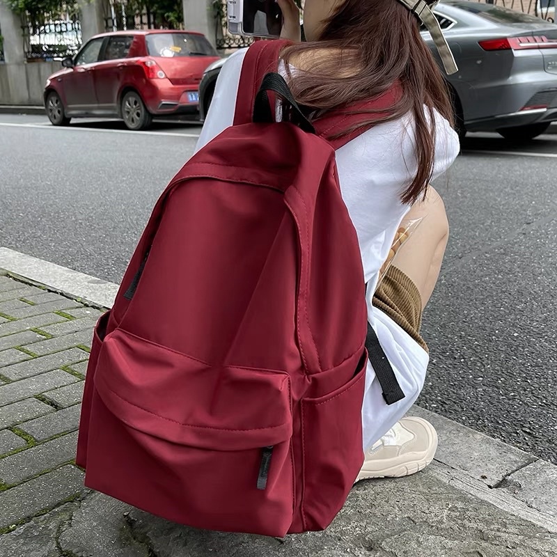 Balo Ulzzang Basic Hàn Quốc Chống Nước Basic, Balo Nam Nữ Đi Học Thời Trang Giá Rẻ