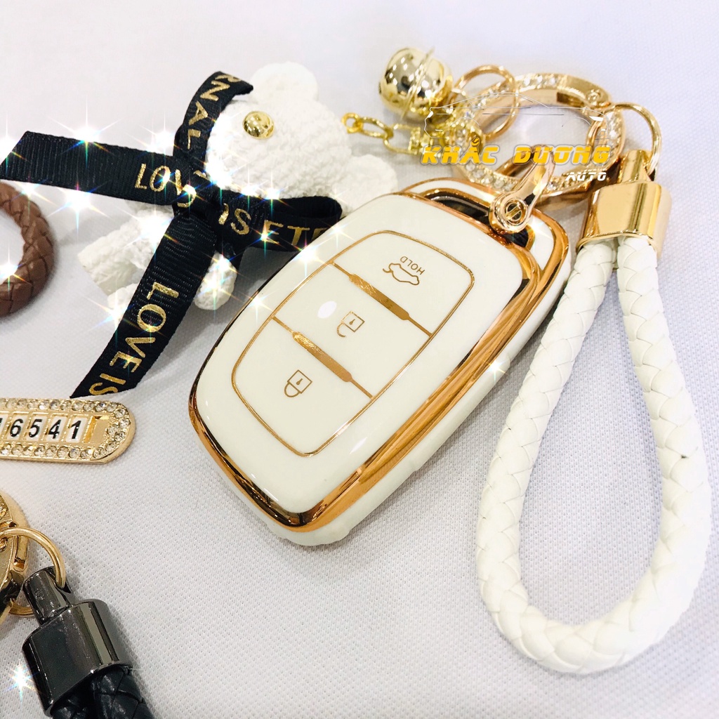 Ốp chìa khoá Hyundai i10 Elantra Tucson TPU đính đá nhân tạo cao cấp sang trọng