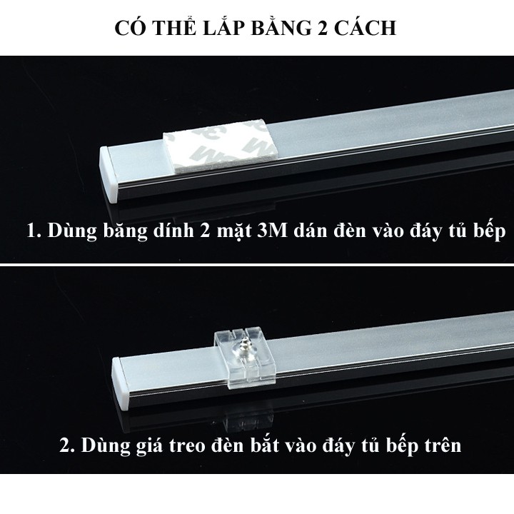 (ánh sáng trắng) Đèn cảm ứng vẫy tay dài 600mm/11W lắp tủ bếp tủ quần áo full bộ phụ kiện