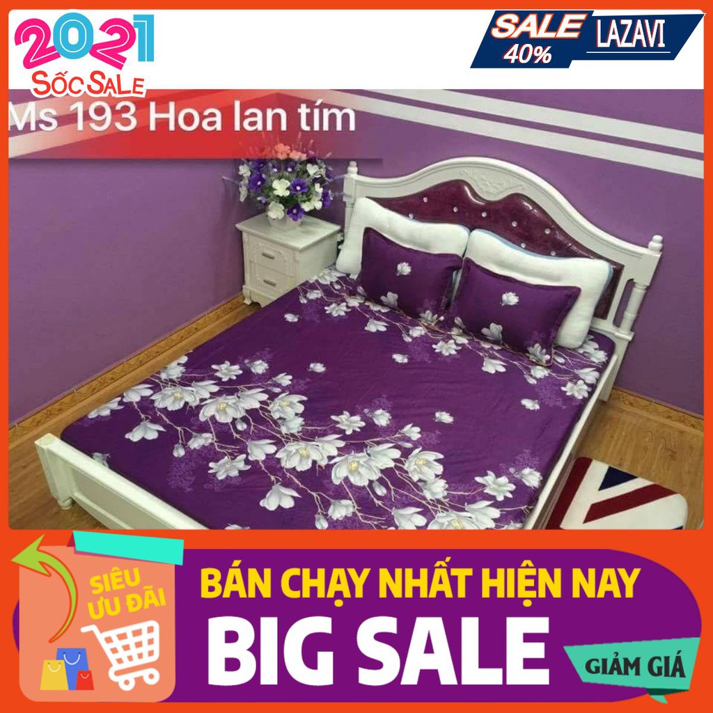 Bộ ga gối hoa lan tím LV22