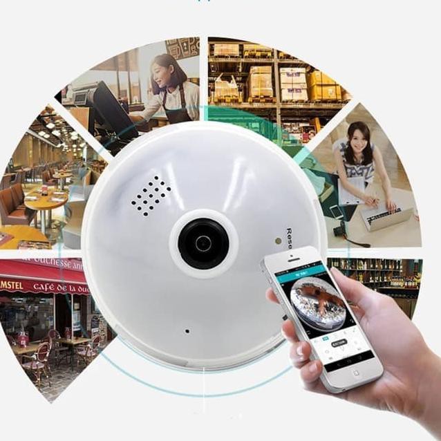 Camera Ip Wifi Không Dây Xoay 360 Độ Hình Bóng Đèn Cá