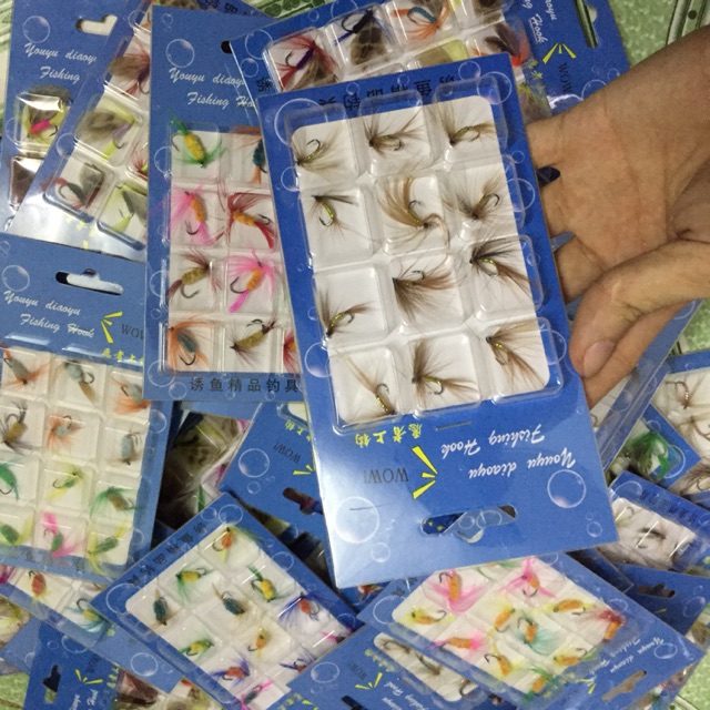 mồi fly câu cá suối 12 mồi/ vỉ