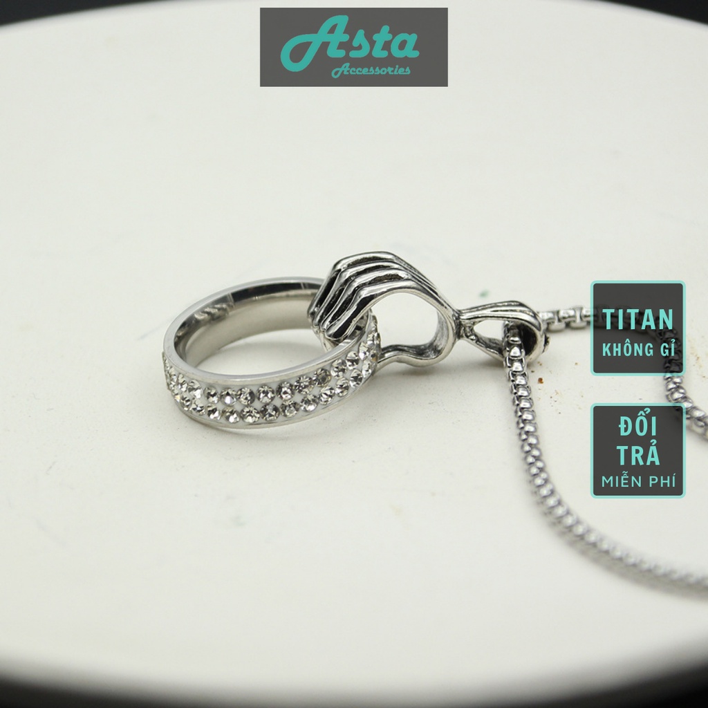 Vòng cổ nam nữ dây chuyền Titan Asta Accessories màu bạc unisex đẹp phụ kiện thời trang - Vòng cổ Hena