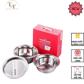 Bộ dụng cụ nạo rau củ đa năng,chậu inox 304