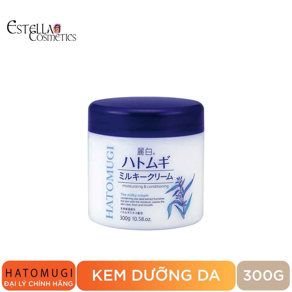 Kem Dưỡng Ẩm, Làm Sáng Da Hatomugi Moisturizing &amp; Conditioning The Milky Cream 300g