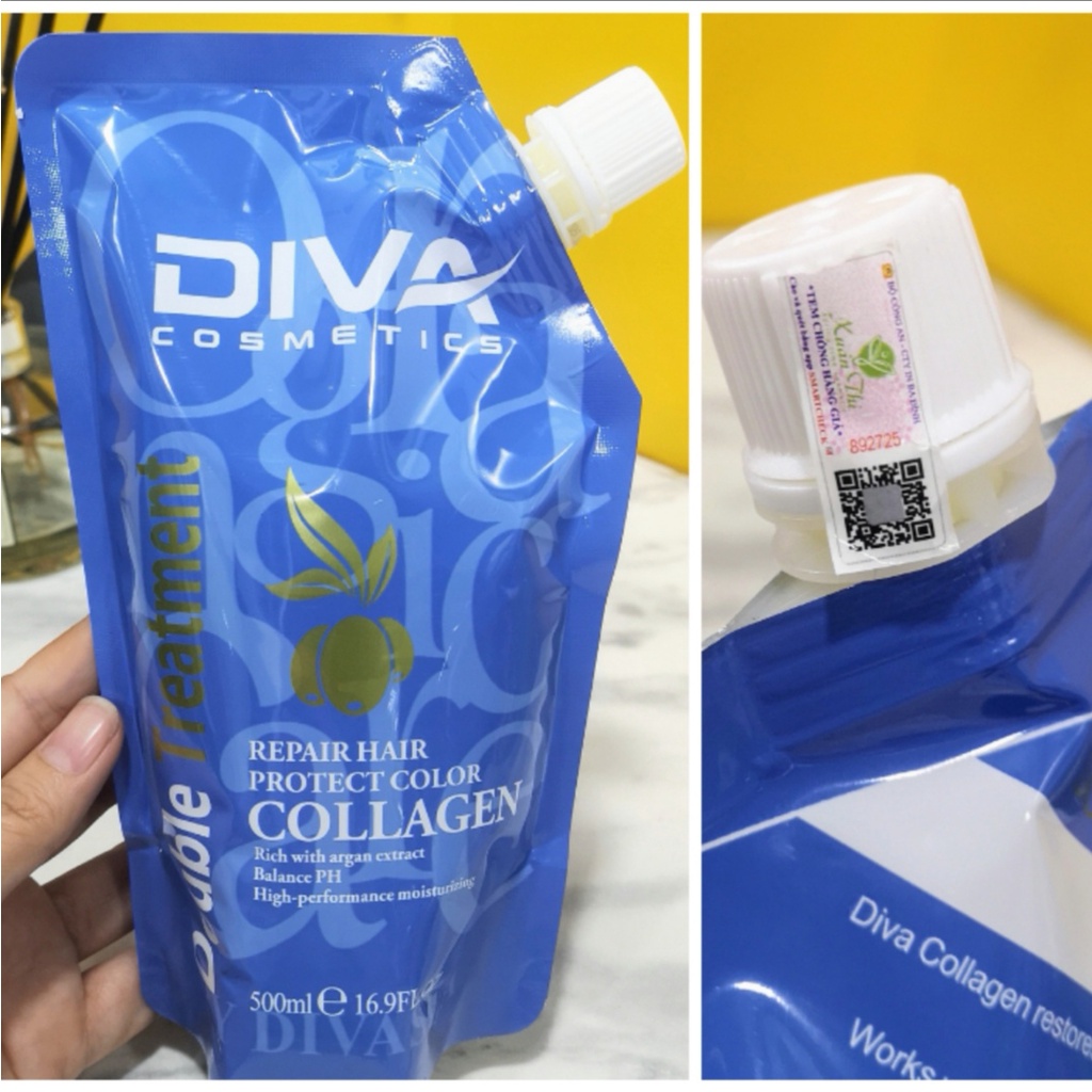 DIVA - Dầu Hấp Ủ Dưỡng Ẩm Phục Hồi Siêu Mềm Mượt Diva Collagen 500ml