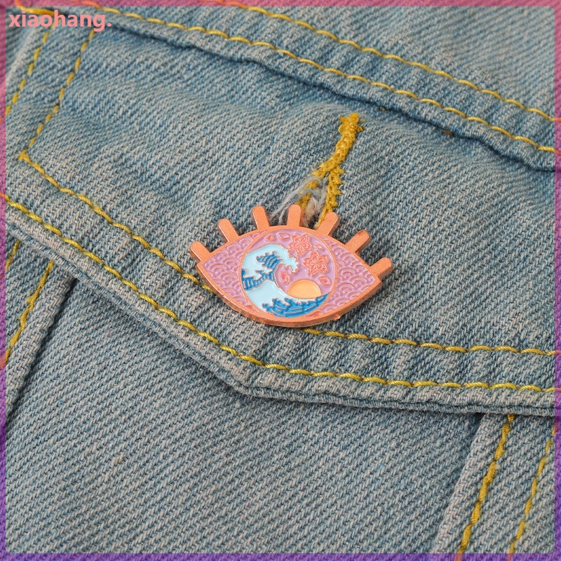 Ghim Cài Áo Hình Đôi Mắt Hoàng Hôn Màu Hồng Xinh Xắn Thời Trang Cho Nữ