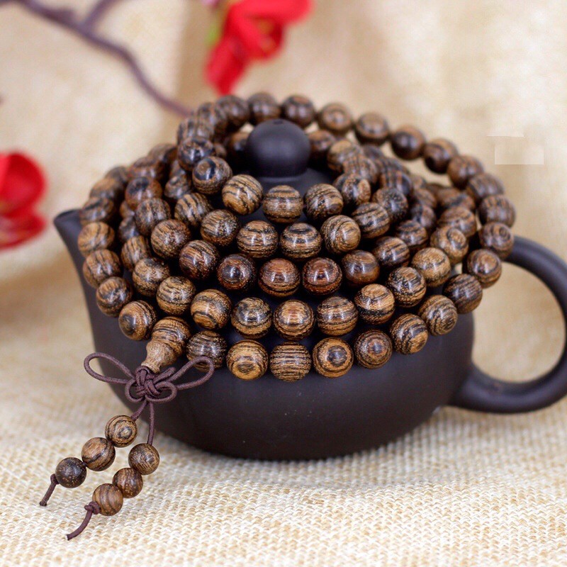 [Trầm hương 100% - Hàng loại I] Vòng tay trầm hương cao cấp 108 hạt - MH660