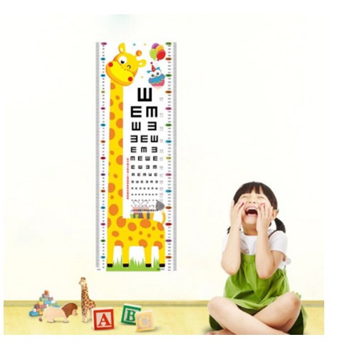 THƯỚC Decal DÁN TƯỜNG ĐO CHIỀU CAO CHO BÉ-HÌNH NGHỘ NGHĨNH ĐÁNG YÊU