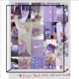 Wall Collage dán tường trang trí decor phòng ngủ - theme lilac