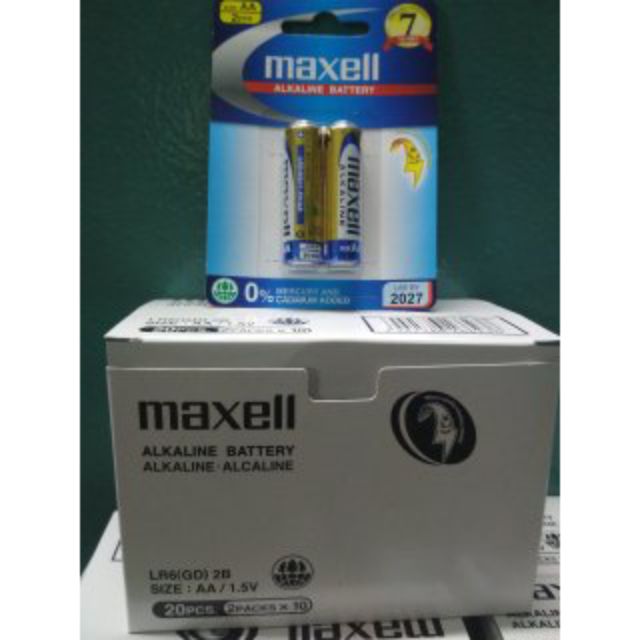 [Hộp/10 vỉ/2 viên]Pin vỉ maxell Alkaline AA