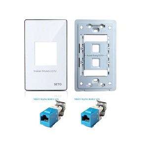 Mặt nạ âm tường 2 cổng (Mạng - thoại -TV) Ổ cắm mạng âm tường