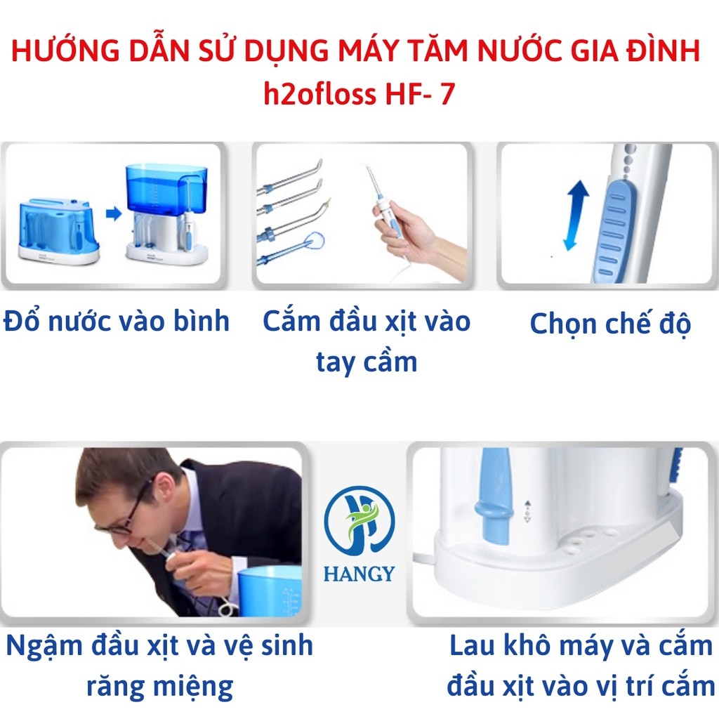 Máy tăm nước gia đình h2ofloss HF- 7 dung tích 1000ml nhập khẩu HANGY