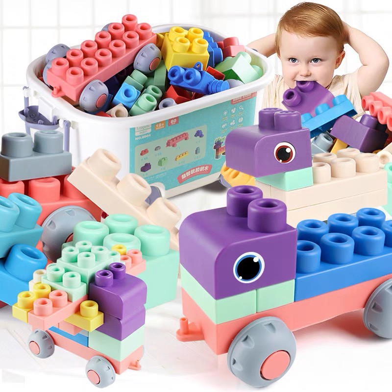 Bộ đồ chơi lắp ghép LEGO Nhựa Dẻo 50 chi tiết CAO CẤP an toàn cho bé