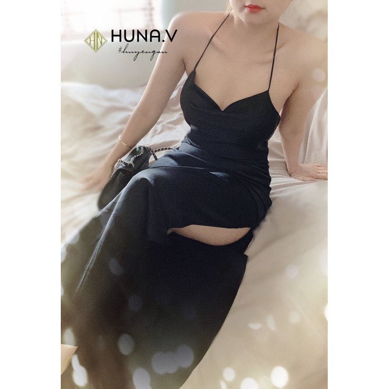 Váy Lụa cổ đổ Xẻ Tà Sexy - Lụa 100% | BigBuy360 - bigbuy360.vn