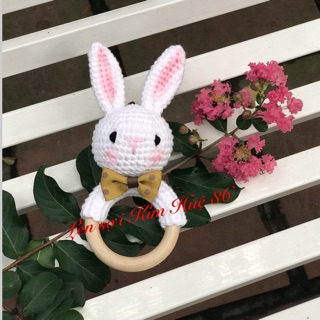 2 cái Lục lạc vòng gỗ làm đồ chơi cho bé