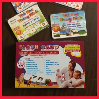 Bộ Thẻ Học Thông Minh 15 Chủ Đề loại to song ngữ tiếng Anh loại chuẩn Glenn Doman Flashcard cho bé từ 0-6 tuổi