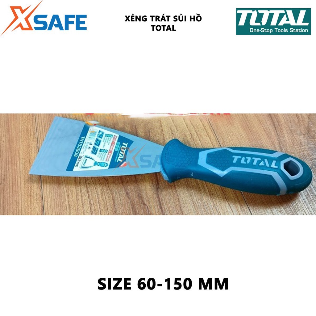 Bay sủi sơn TOTAL Xẻng trát sủi hồ quy cách 60-150mm, cán thép không gỉ, chịu nhiệt tốt, tay cầm nhựa cầm nắm chắc tay