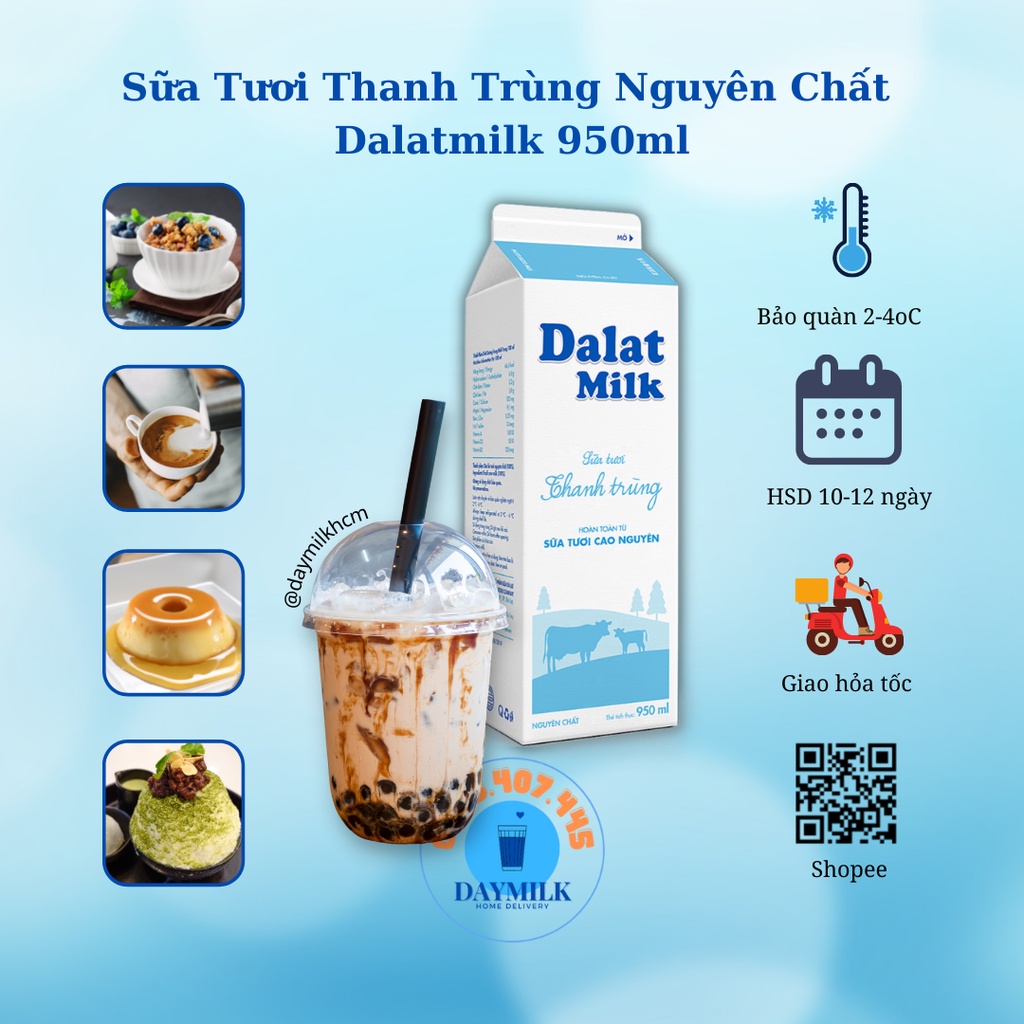 [TP HCM] -  Sữa Tươi Thanh Trùng Dalatmilk 950ml
