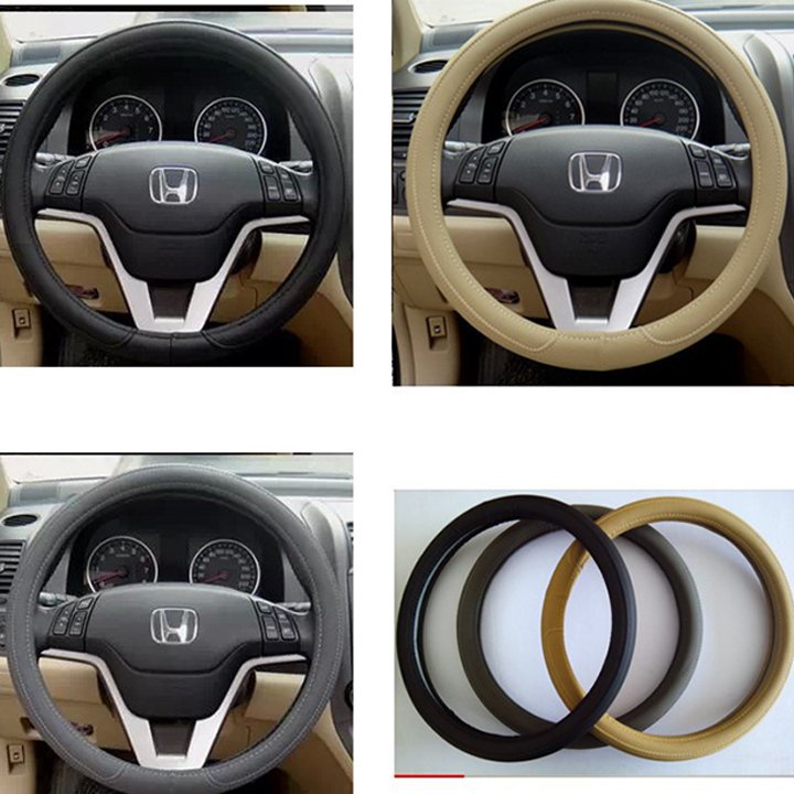Bọc vô lăng ô tô da PU size 38cm cao cấp dành cho mọi dòng xe