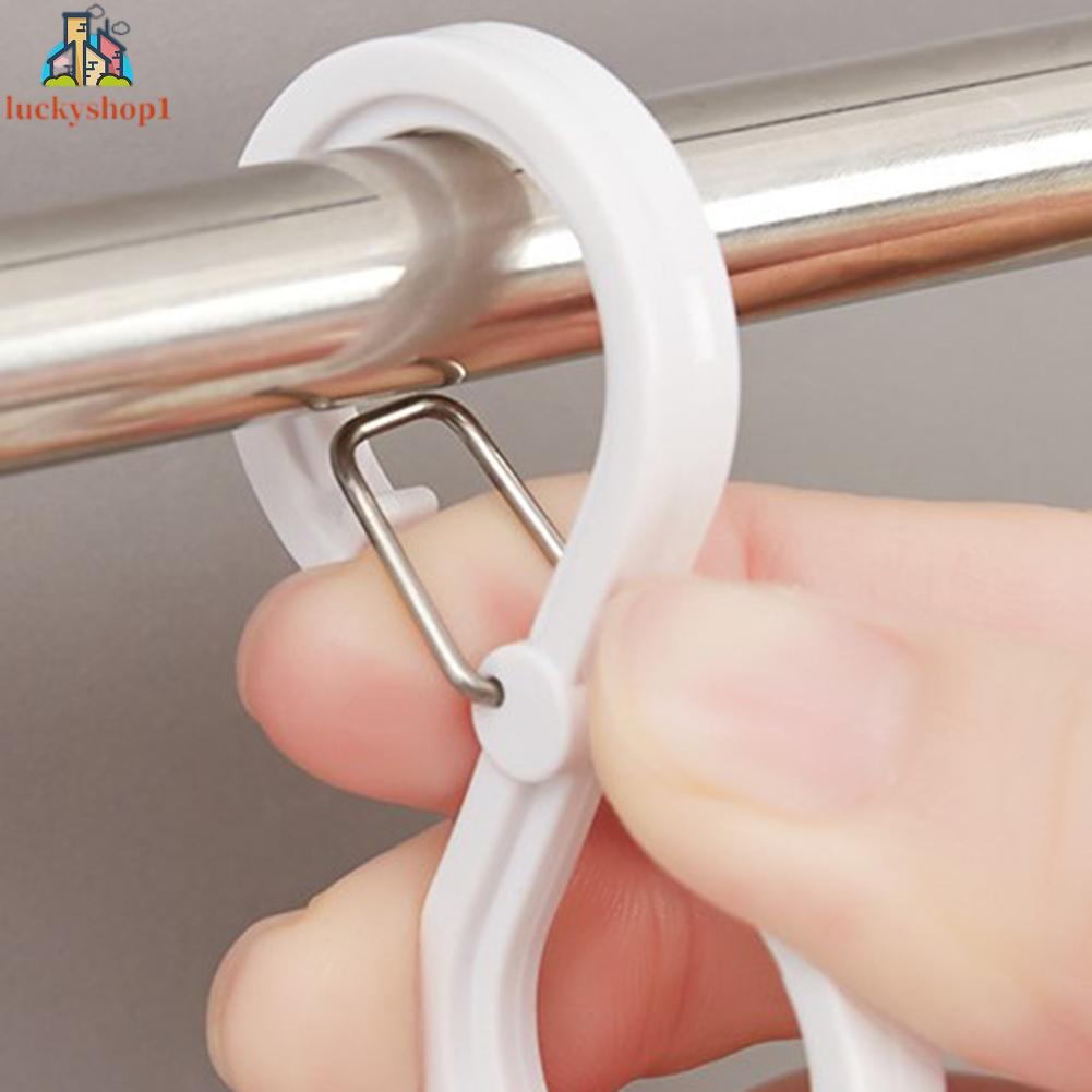 Móc 3 * 6,5Cm 8 Chiếc Bền. Pp + Dây Thép Trong Suốt Chất Lượng Cao Màu Trắng