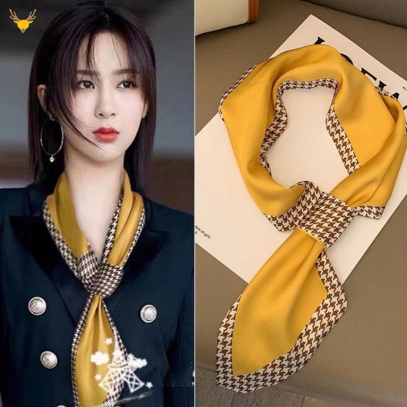 Khăn Choàng Lụa Mỏng Cao Cấp Họa Tiết Kẻ Sọc Thời Trang Cao Cấp Cho Nữ