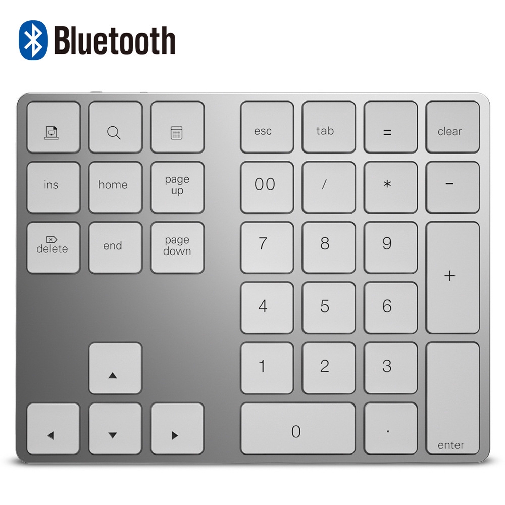 USB Numeric Keyboard Mini 34key Bluetooth Aluminum Digital Keypad ICEBEAR