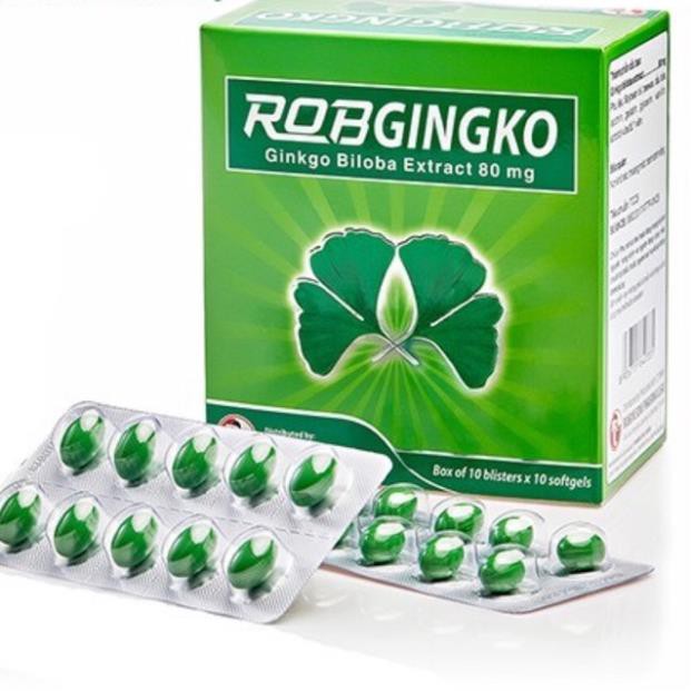 Huyết dưỡng não, bổ não, thiếu máu não - RobGingko - Robinson Pharma USA - Hộp 100 viên chính hãng