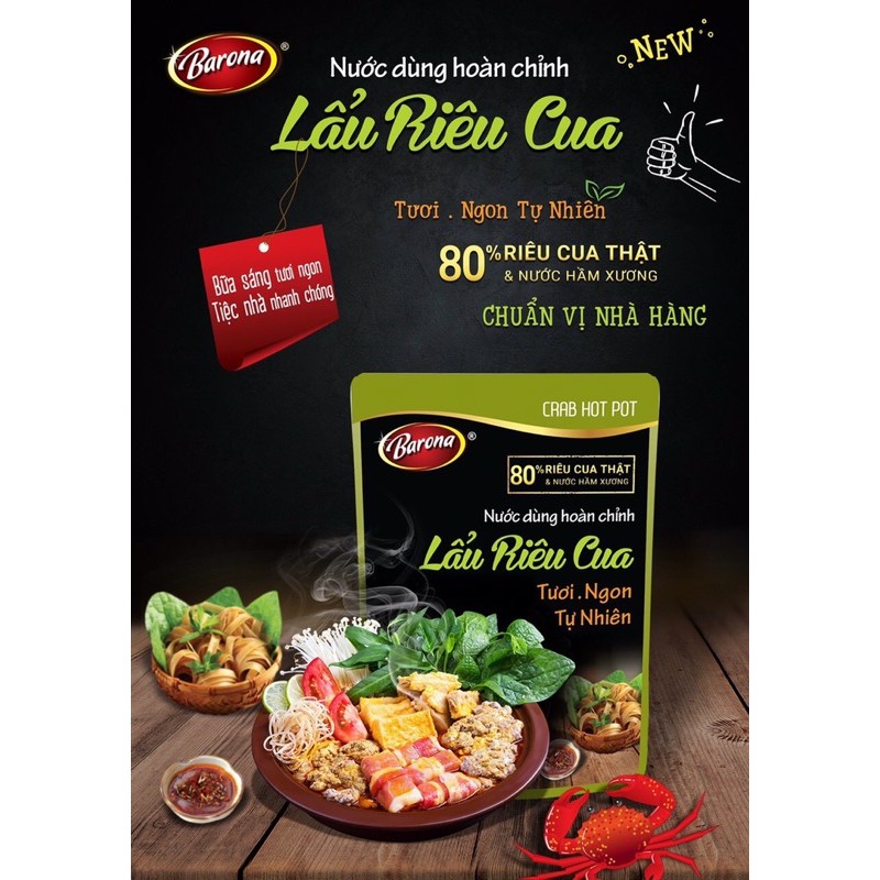 Lẩu riêu cua 80%riêu cua thật Barona