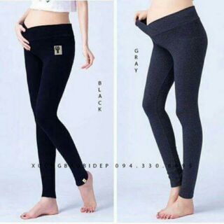 Quần bầu legging cạp chéo chất cotton và chất zip xịn