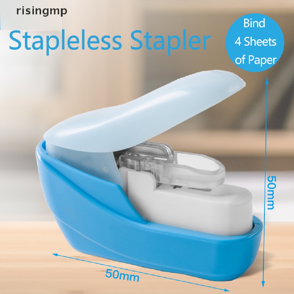 [risingmp] Dụng Cụ Bấm Ghim Mini Di Động Không Cần Khoan Cho Trường Học / Văn Phòng ♨Trên đó