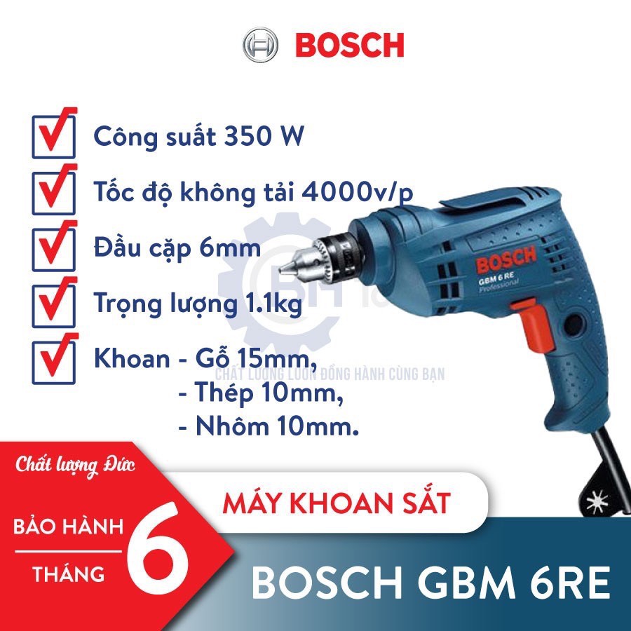 [FREESHIP] MÁY KHOAN BOSCH - Chuyên khoan sắt, bê tông GBM 6 RE