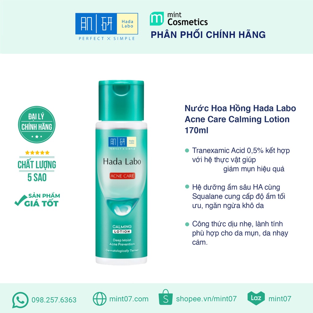 Nước Hoa Hồng Giảm Mụn Hadalabo Acne Care Calming Lotion 170ml