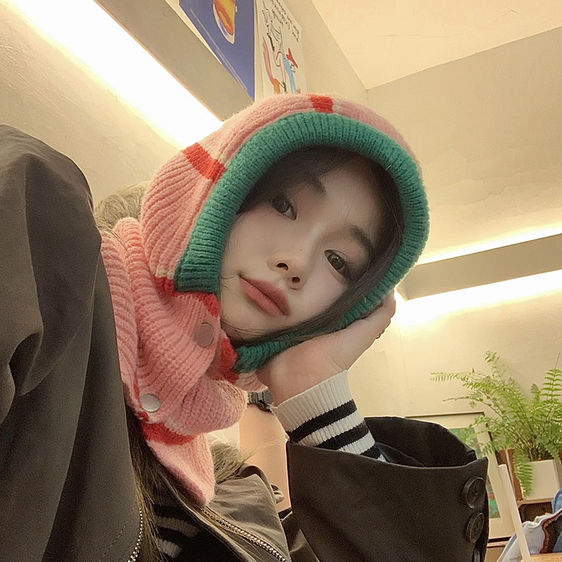 Mũ dệt kim MU GUA ZHI PIN(MG STUDIO)phong cách Balaclava