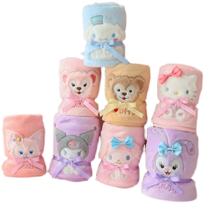 Chăn Họa Tiết Hoạt Hình Hello Kitty Melody Kuromi Linabell ShellieMay Stellalou Cinnamoroll Duffy