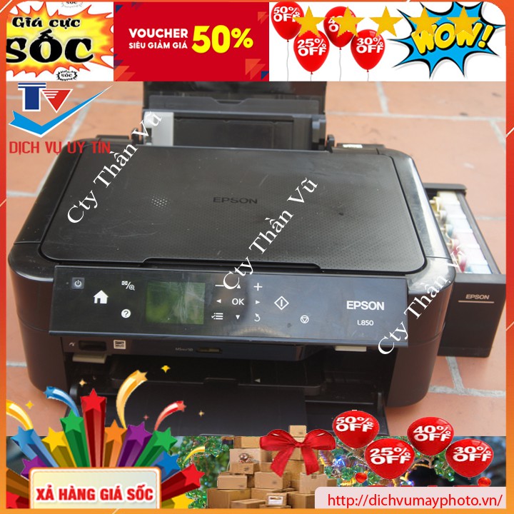 Máy in phun màu cũ đa chức năng Epson L850 sử dụng 6 màu mực in đẹp chuẩn chất lượng trên 80%