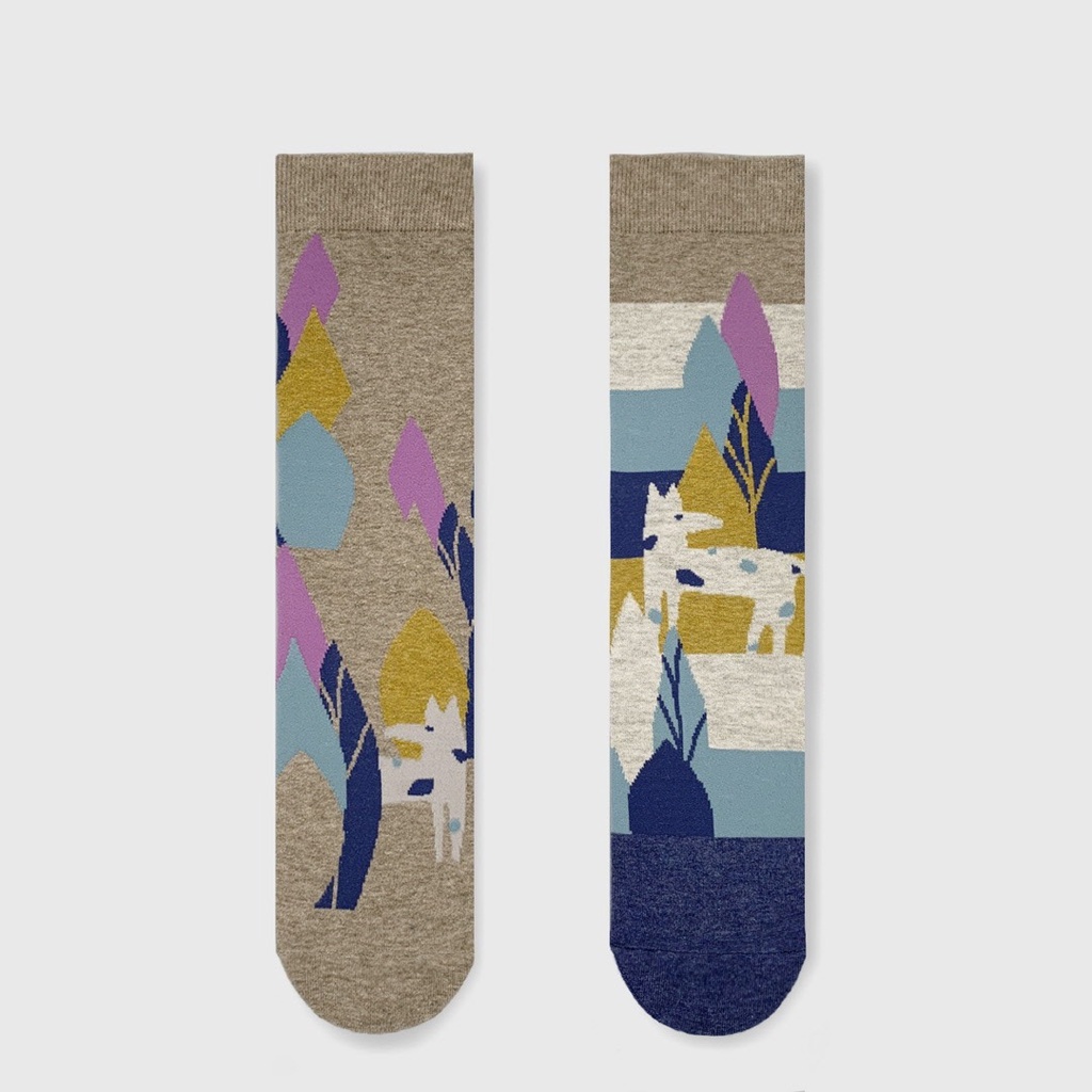 Vớ cotton nữ WAFNHA D128 cổ cao phong cách cổ điển