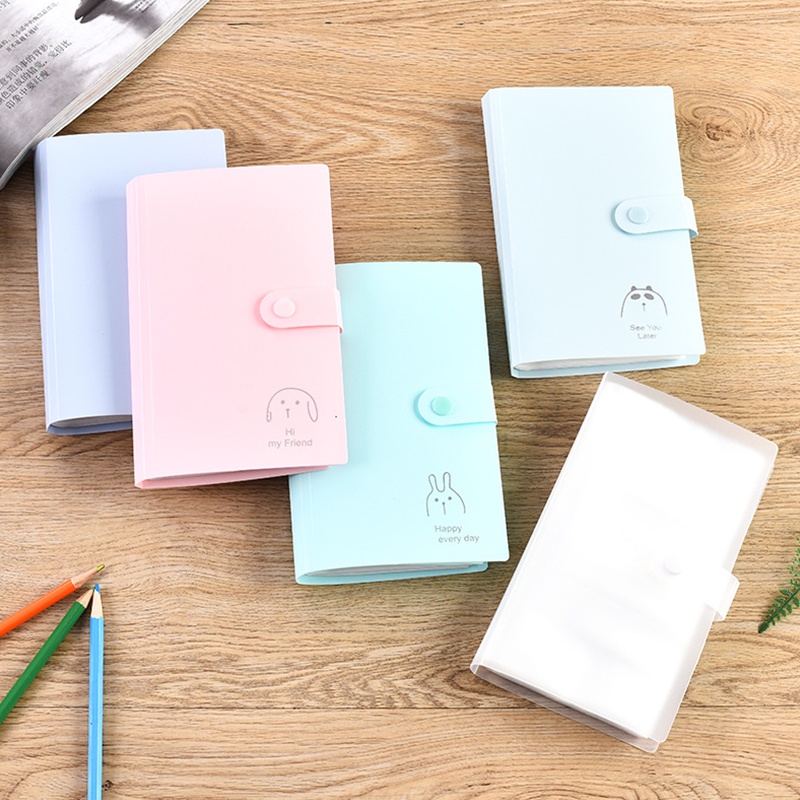 Cuốn Album Đựng Ảnh/Thẻ Màu Trơn Thiết Kế Dễ Thương Tiện Dụng