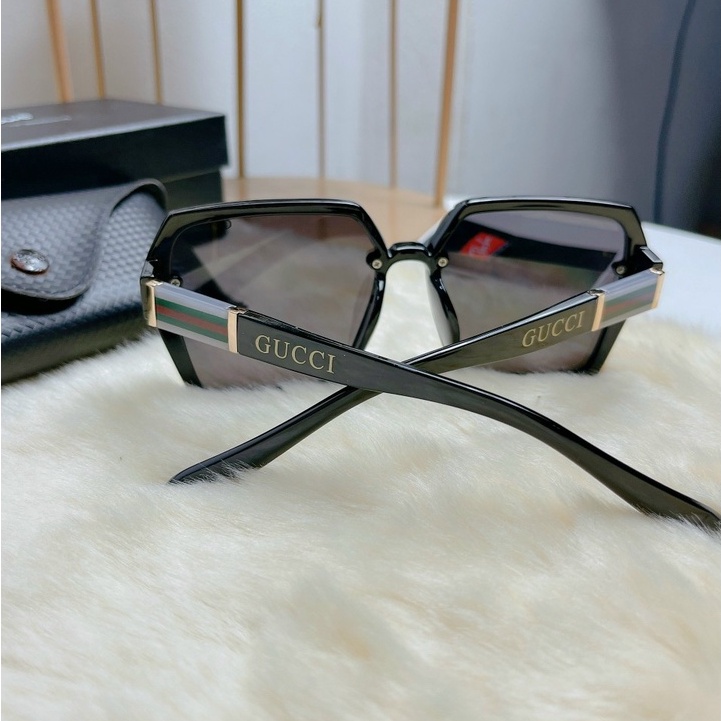 Kính mát nữ Guccci thời trang cao cấp kính râm dáng vuông cá tính tròng Polarized chống va đập chống tia UV