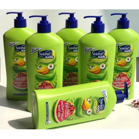 Sữa Tắm Gội Xả 3in1 & 2in1 Suave Kids 532ml Chai Vòi Nhí