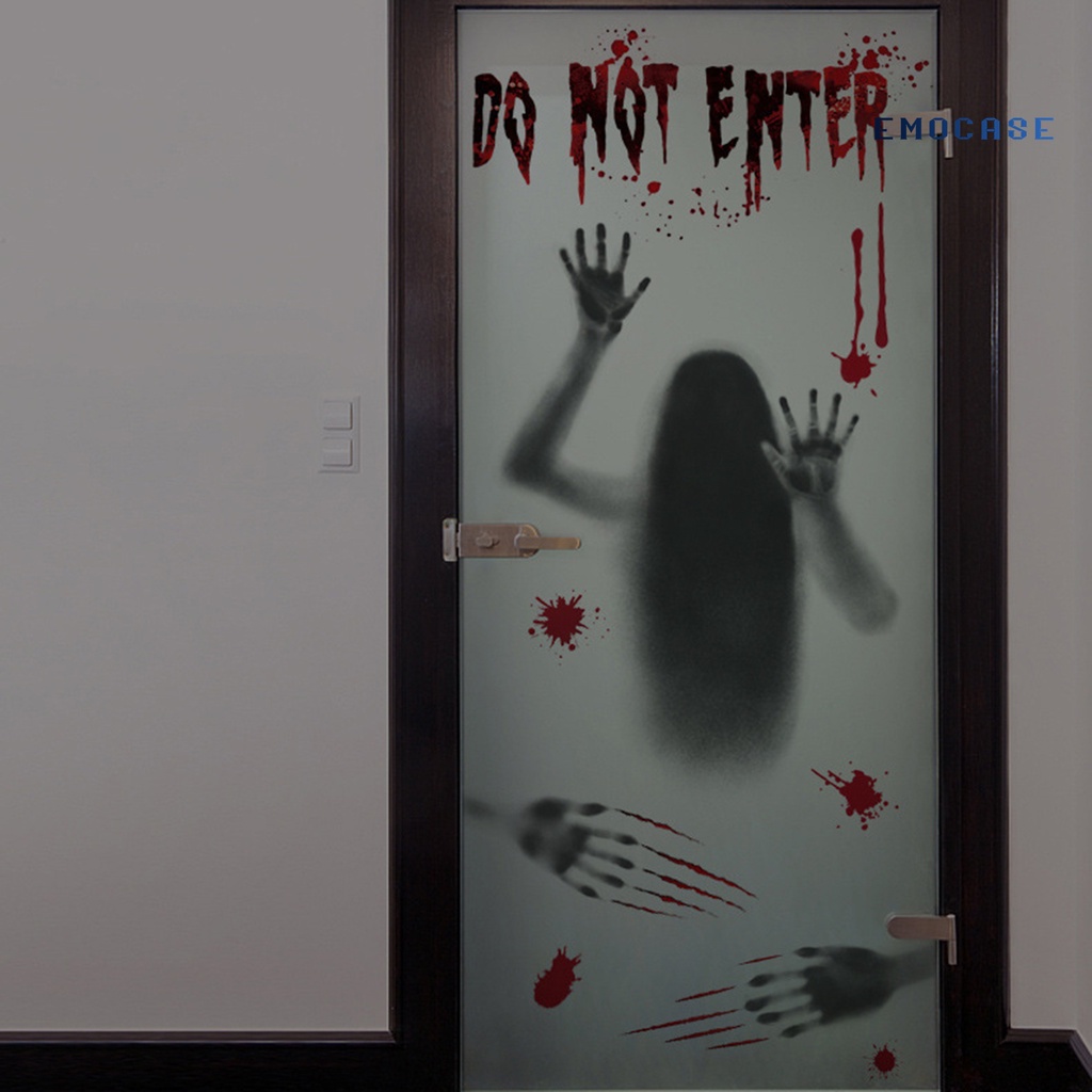 Miếng Dán PVC Hình Bàn Tay Máu Kinh Dị Trang Trí Halloween