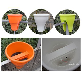 chậu kẹp lan can các màu KT 28cm