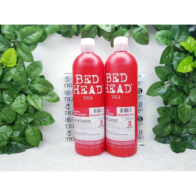 🌹Bộ Dầu Gội Xả tái sinh tóc hư tổn TIGI Bed Head Urban Antidotes Resurrection Damage Level 3  - 750ml x 2