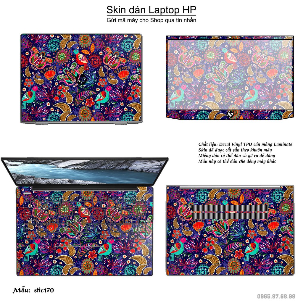 Skin dán Laptop HP in hình Hoa văn sticker _nhiều mẫu 28 (inbox mã máy cho Shop)