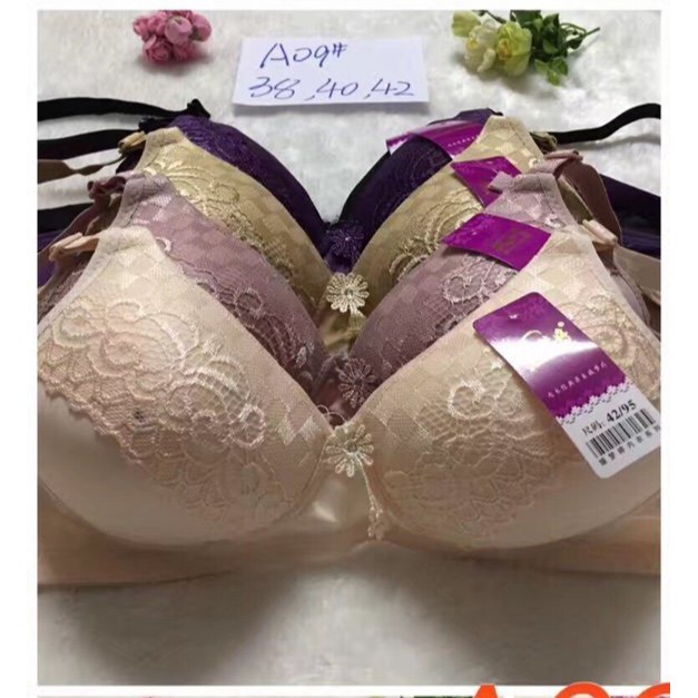 Aó ngực mút mỏng không gọng phối ren A09 áo lót nữ big size quả to bản to chất đẹp cho bà bầu người béo mập ngực to | BigBuy360 - bigbuy360.vn