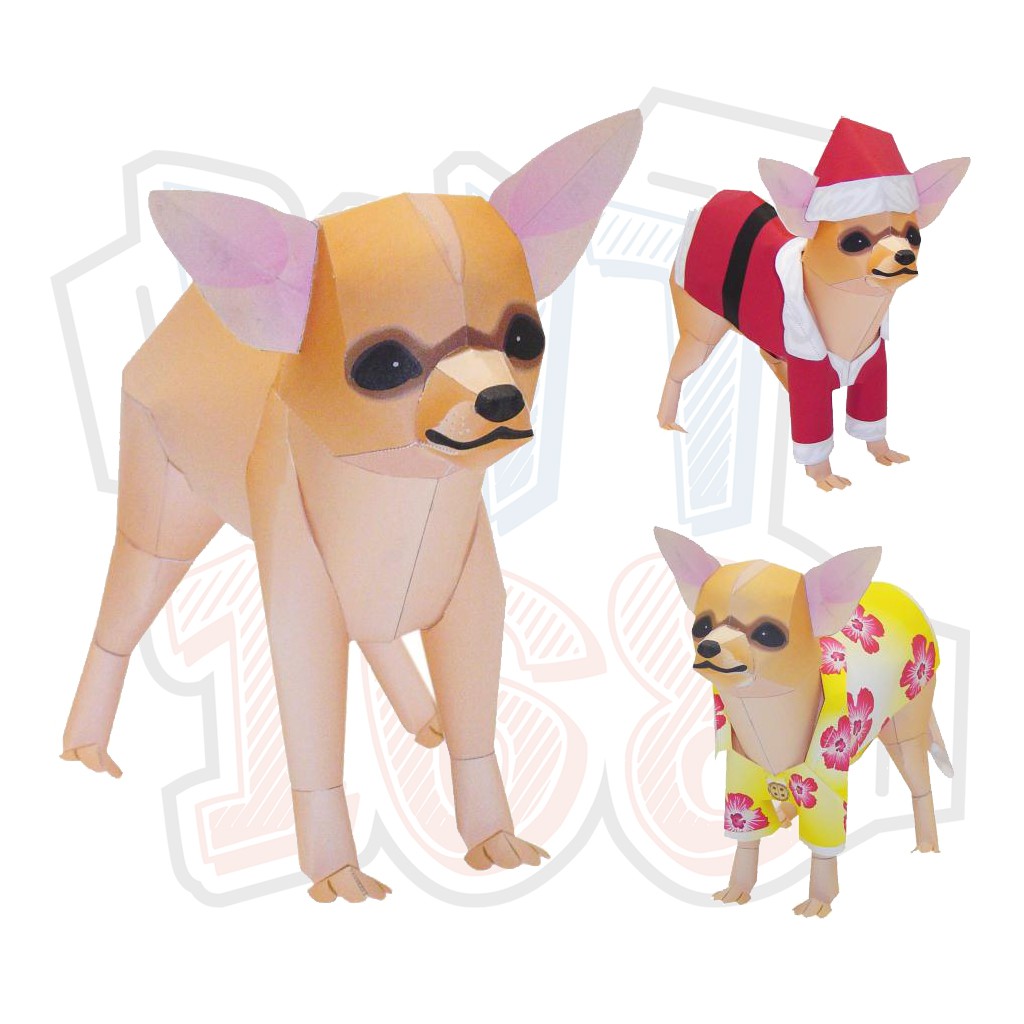 Mô hình giấy động vật chó Chihuahua ver 2