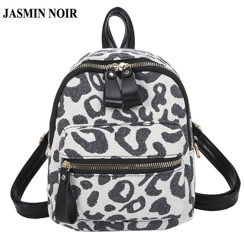 Ba lô JASMIN NOIR dáng vuông nhỏ in họa tiết thời trang cho nữ